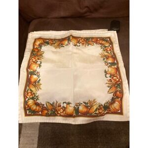 Fall Harvest Pumpkin Corn Fruit Cream Tablecloth Thanksgiving Holiday Decor
